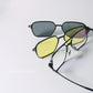 MAGNETIC UV400 POLARIZED / BLUE LIGHT / NIGHT VISION METAL FRAME CLIP-ON SUNGLASSES