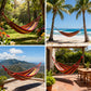 Colorful Double Hammock 2-Person Canvas Cotton Hammock with Tree Straps for Patio, Garden, Backyard, Outdoor & Indoor (Red and Blue)