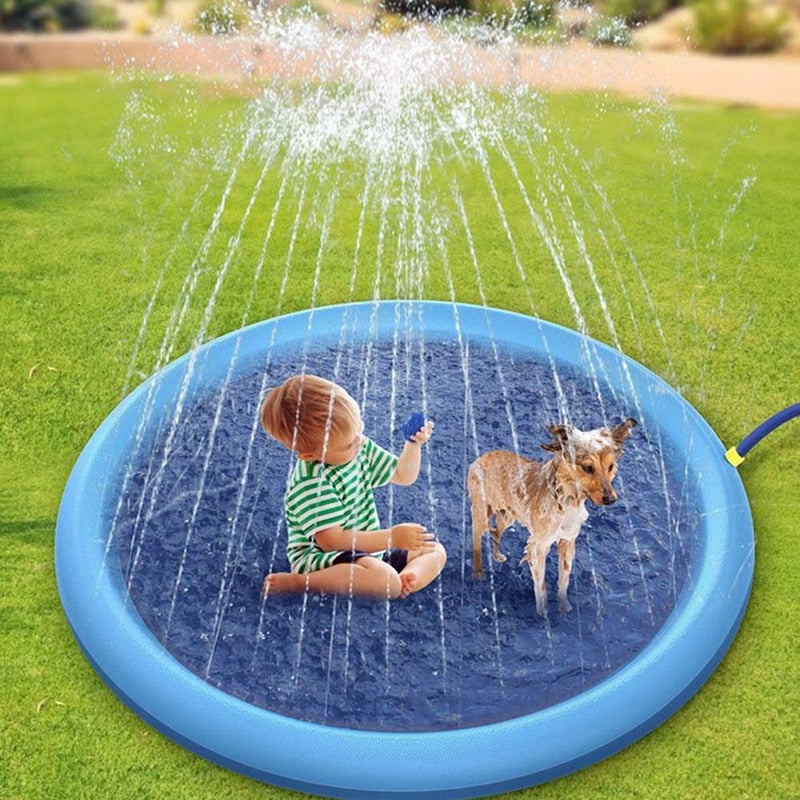 ECO-FRIENDLY INFLATABLE PLAY PAD AND SPRINKLER MAT