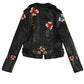WOMEN'S EMBROIDERED FAUX LEATHER & SUEDE JACKET