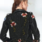WOMEN'S EMBROIDERED FAUX LEATHER & SUEDE JACKET